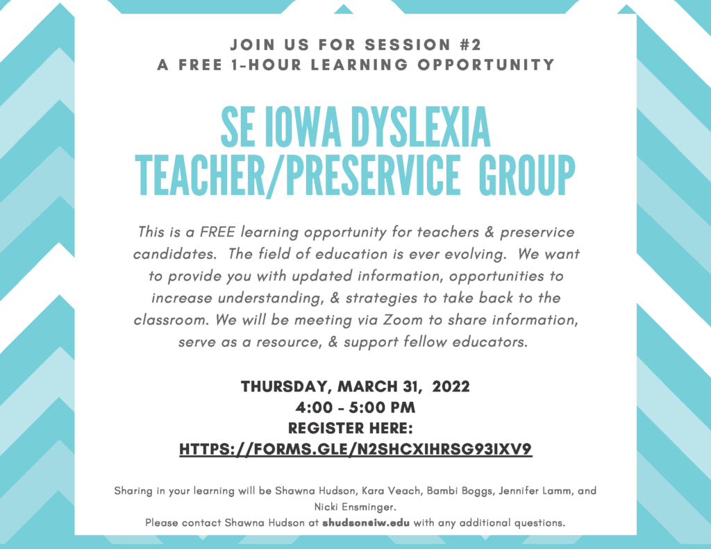 SE Iowa Dyslexia Group Night #2