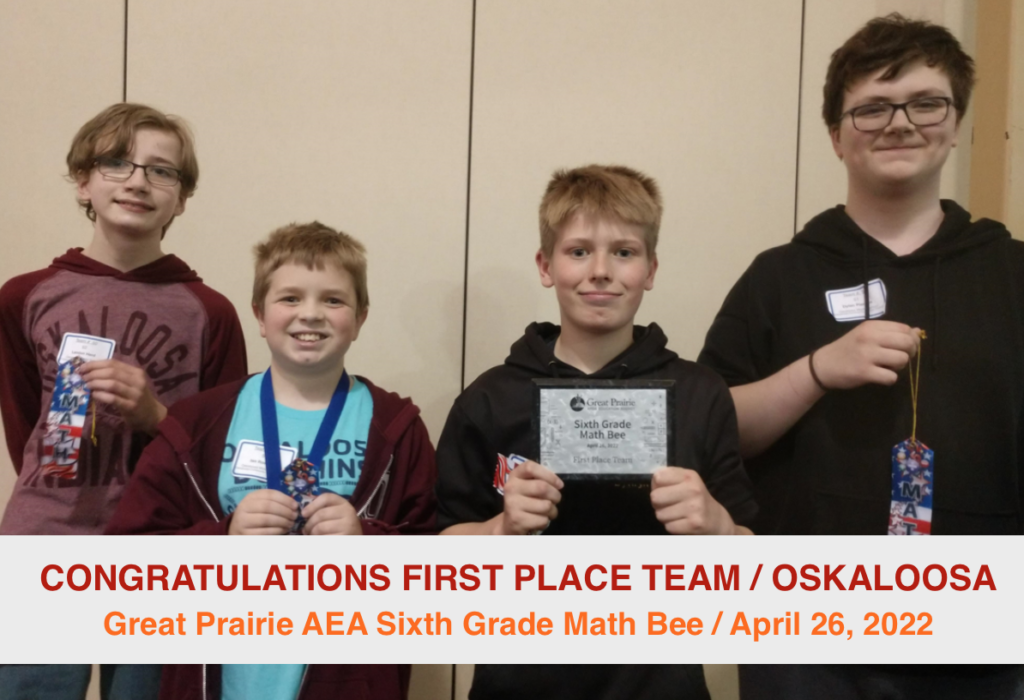 2022 Math Bee first place team