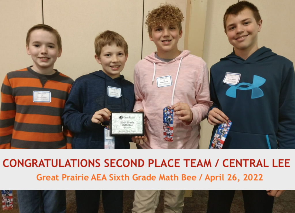 2022 Math Bee Second Place Team