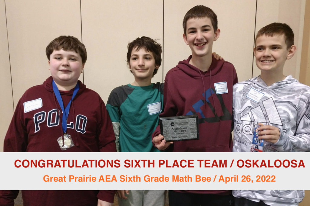 2022 math bee sixth place