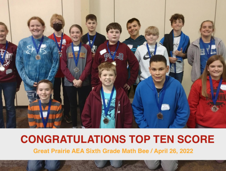 2022 Math Bee Top Ten