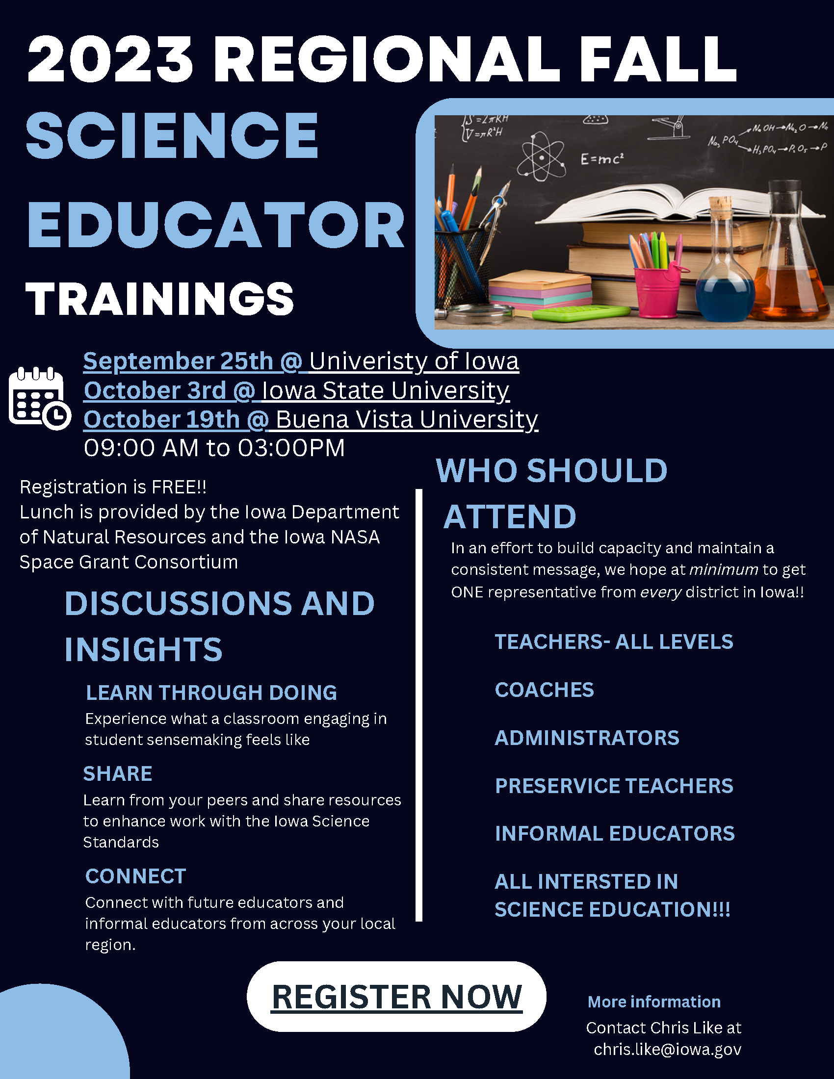 Fall Training Registration Flyer