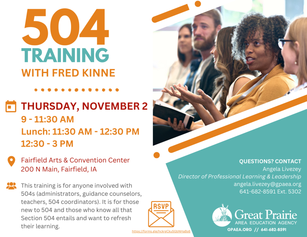 504 Training with Fred Kinne on November 2 - Great Prairie AEA