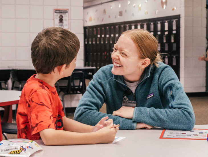 Holly Forrester working with Student